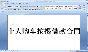 个人购车按揭借款合同