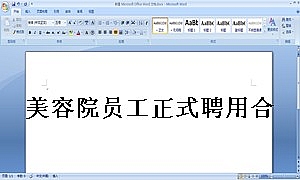 美容院员工正式聘用合同范本