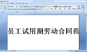 员工试用期劳动合同范本