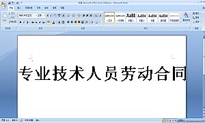 专业技术人员劳动合同