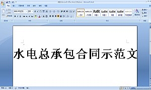 水电总承包合同示范文本