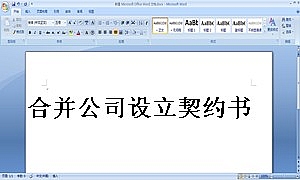 合并公司设立契约书