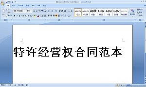 特许经营权合同范本