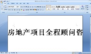 房地产项目全程顾问咨询服务合同